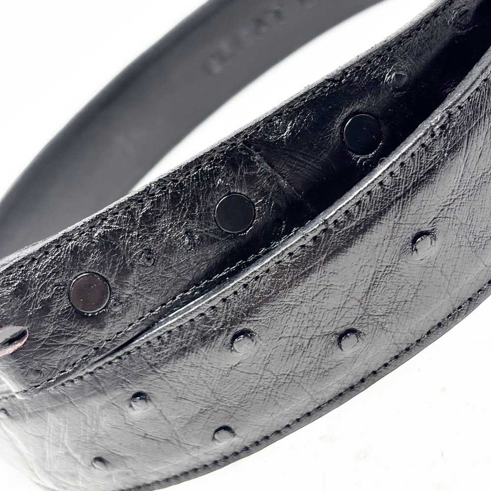 Great‎ W Boots Mens Black Faux Ostrich Leather Belt Size 40 Buckle Not Included - Picture 2 of 9